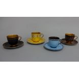 CABINET COFFEE CANS AND SAUCERS, to include four Royal Worcester, two Coalport and one Royal Crown