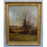 ALFRED BANNER (act c1880-1915), 'Spring' depicting sheep in landscape, signed A. Banner lower right,