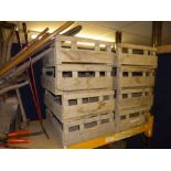 EIGHT WOODEN FRUIT CRATES