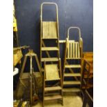 THREE WOODEN LADDERS