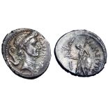 Julius Caesar AR Denarius. Rome, January-February 44 BC. Lifetime issue. M. Mettius, moneyer.