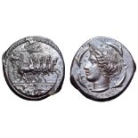 Sicily, Syracuse AR Tetradrachm. Second Democracy, circa 415-406 BC. Dies signed by Euth(edemos?) on