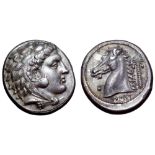 Sicily, Entella AR Tetradrachm. Circa 300-289 BC. Head of Herakles right, wearing lion skin