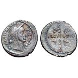 Julius Caesar AR Denarius. Rome, April 44 BC. C. Cossutius Maridianus, moneyer. CAESAR PARENS•