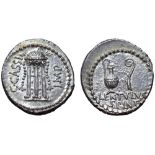 C. Cassius Longinus and P. Cornelius Lentulus Spinther AR Denarius. Military mint travelling with