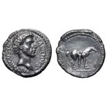 Quintus Labienus AR Denarius. Uncertain mint in Syria or south-eastern Asia Minor, early 40 BC. Bare