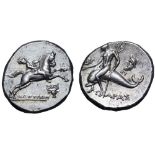 Calabria, Tarentum AR Nomos. Circa 240-228 BC. Youth on horse leaping right, ΖΩΠΥΡΙΩΝ below; below