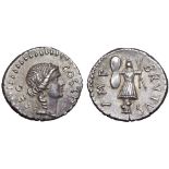 M. Junius Brutus AR Denarius. Military mint travelling with Brutus and Cassius in Western Asia Minor