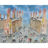 John Ormsby - FUN ON THE COBBLES - Watercolour Drawing - 16 x 20 inches - Signed