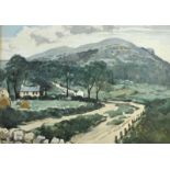 William Conor, RHA RUA - SPRING ON CAVEHILL - Watercolour Drawing - 10 x 15 inches - Signed