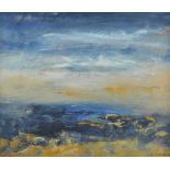 Gerard Maguire - BLUE AND GOLD LANDSCAPE - Oil on Board - 10 x 12 inches - Signed