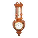 VICTORIAN OAK BAROMETER