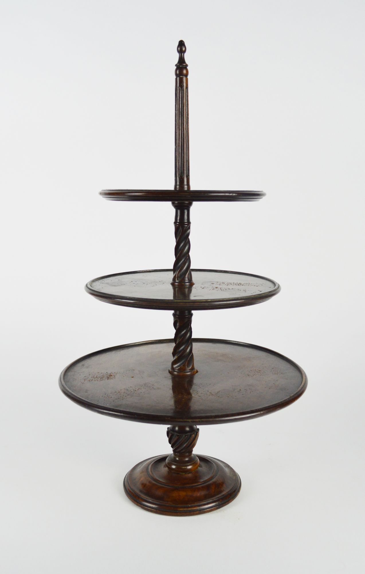 A Victorian mahogany miniature dumb waiter, of diminutive form in the George III taste,