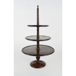 A Victorian mahogany miniature dumb waiter, of diminutive form in the George III taste,