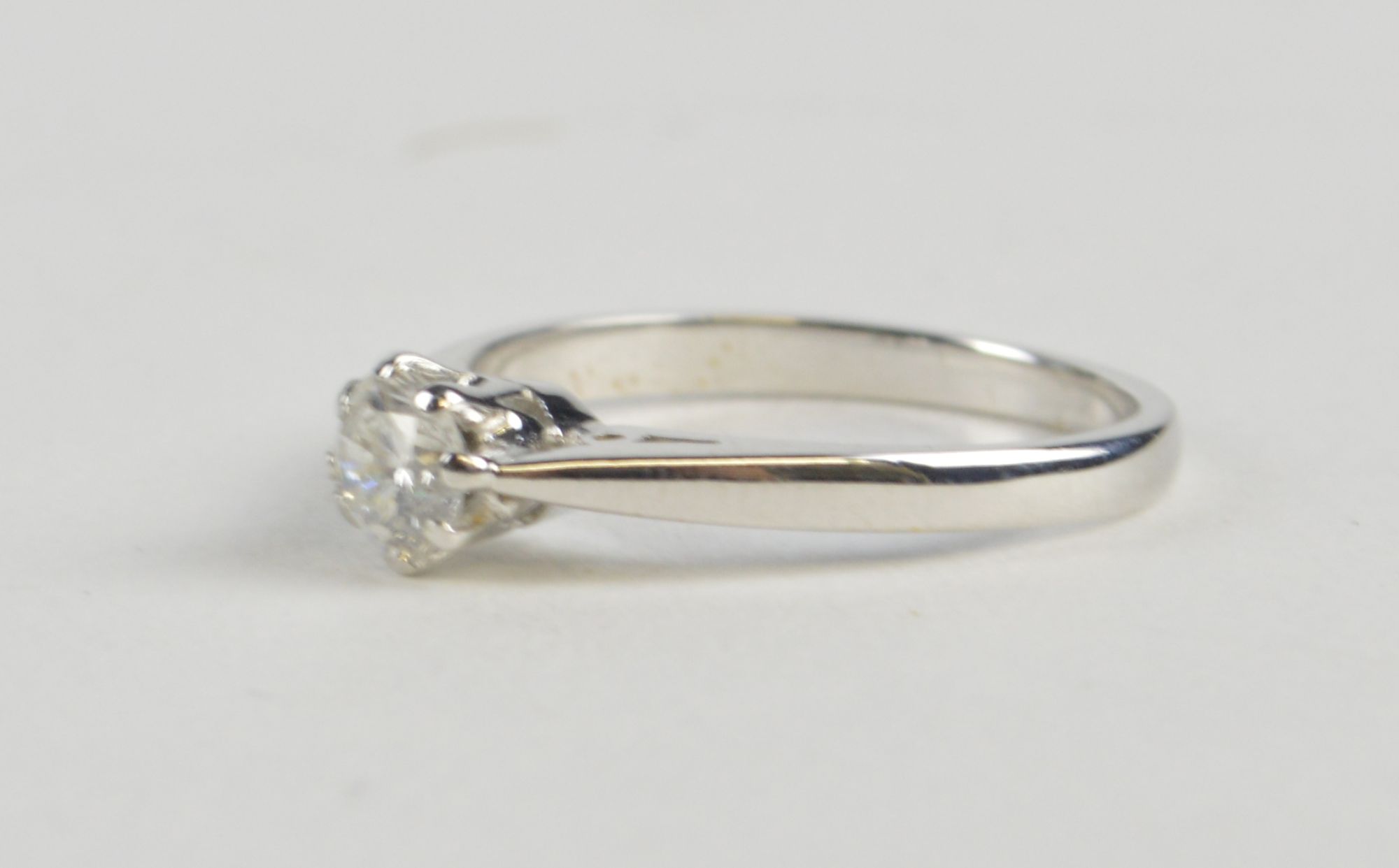 An 18ct white gold single stone diamond ring, approx 0.30ct, approx size L, approx 2.6g. - Image 2 of 3