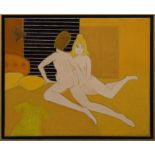 Ben Sunlight, Brtish 1935-2002- "Lie Down My Love"; oil on canvas, signed and dated 1968, 51x61cm,