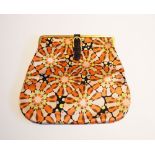 A rare Jimmy Choo silk satin clutch bag, with overall abstract floral design,