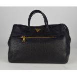 Prada: A Prada Vitello Daino black grained calf leather tote handbag, article number BN2545,