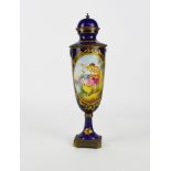 A French Sevres style porcelain and gilt metal mounted vase and cover, late 19th/early 20th century,