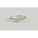 An 18ct white gold single stone diamond ring, approx 0.30ct, approx size L, approx 2.6g.