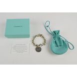 A Tiffany & Co silver 'Please Return To' tag chain link bracelet, the chain with lobster-claw clasp,