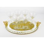 An Italian oval glass tray, c.