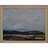 Joyce Moloney, Irish b.1977-  Distant hills, Irish landscape; oil on canvas, signed in ink, 38.5x48.