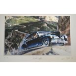 Gisele, French late 20th century- "Lincoln Zephyr"; screenprint in colours, signed, titled,