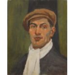 Modern British School, early-mid 20th century- Portrait of a man, head and shoulders in a cloth