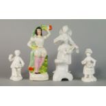 A Berlin porcelain figure of a girl, 20th century, dressed in 18th century costume, standing on a