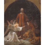 After Jules-Claude Ziegler, French 1804-1856- ''Le Prophète Daniel''; coloured pastels on paper laid