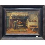 Cornelis Terlouw, Dutch 1890-1948- Dutch kitchen scene; oil on canvas, 39x53.4cm, (may be subject to