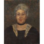 British Provincial School, early 20th century- Portrait of a lady, quarter-length in a black