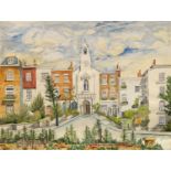 Sydney Arrobus, British 1901-1990- ''The Whitestone Pond, Hampstead'' and ''St Mary's Church,