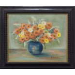 G Haralambous, 20th century- Vase of flowers; oil on canvas, signed, 46.5x56cm, (may be subject to