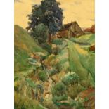 Gustav Feith, Austrian 1875-1951- Landscape, Oberndorf; watercolour, signed, inscribed and dated