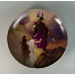 A Continental porcelain plate, late 19th/early 20th century, painted with a scene from the Ring