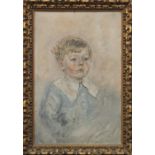 British School, early 20th century- Portrait of a young boy; oil on canvas board, signed with