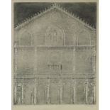 Mario Micossi, Italian 1926-2005- "Duomo a Spoleto"; etching with aquatint, signed,