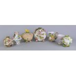 An English Schneeballen porcelain circular box and cover, late 19th century,