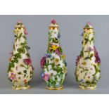 A Meissen pear form bottle vase and cover, late 19th/early 20th century,