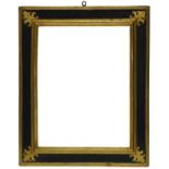 A Tuscan Ebonised and Parcel Gilded Cassetta Frame, 16th/17th century, with cavetto sight, torus,
