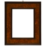 A Tuscan Oyster Veneered Cassetta Frame, 19th century, with stepped cavetto sight, torus, frieze,