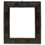 An Italian Ebonised Parcel Gilded Cassetta Frame, late 16th century, with cavetto sight,
