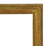 A French Carved and Gilded Louis XVI Frame, 18th century, with dentil sight, plain frieze,