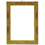 A French Carved Louis XIV Frame with Decape Finish, early 18th century, with leaf sight, taenia,