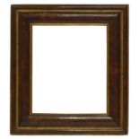 A Dutch Nutwood Veneered and Parcel Gilded Frame, 17th century, with reverse ogee sight,