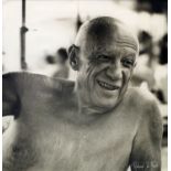 Richard de Grab, Czech/American 1927-2001- ''Portrait of Picasso Smiling''; gelatin silver print,