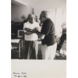 André Gomès, 20th century- ''Portrait of Pablo Picasso and John Prats'' Mougins 1969; gelatin silver