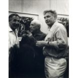 Andre Villers, French 1930-2016- ''Picasso with Edouard Pignon in a Gallery''; gelatin silver print,